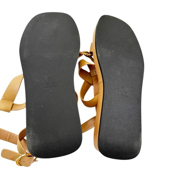 New ZARA Leather Embellished Flatform Leather Sandals Nude Size 40 Or 9 - Picture 14 of 16